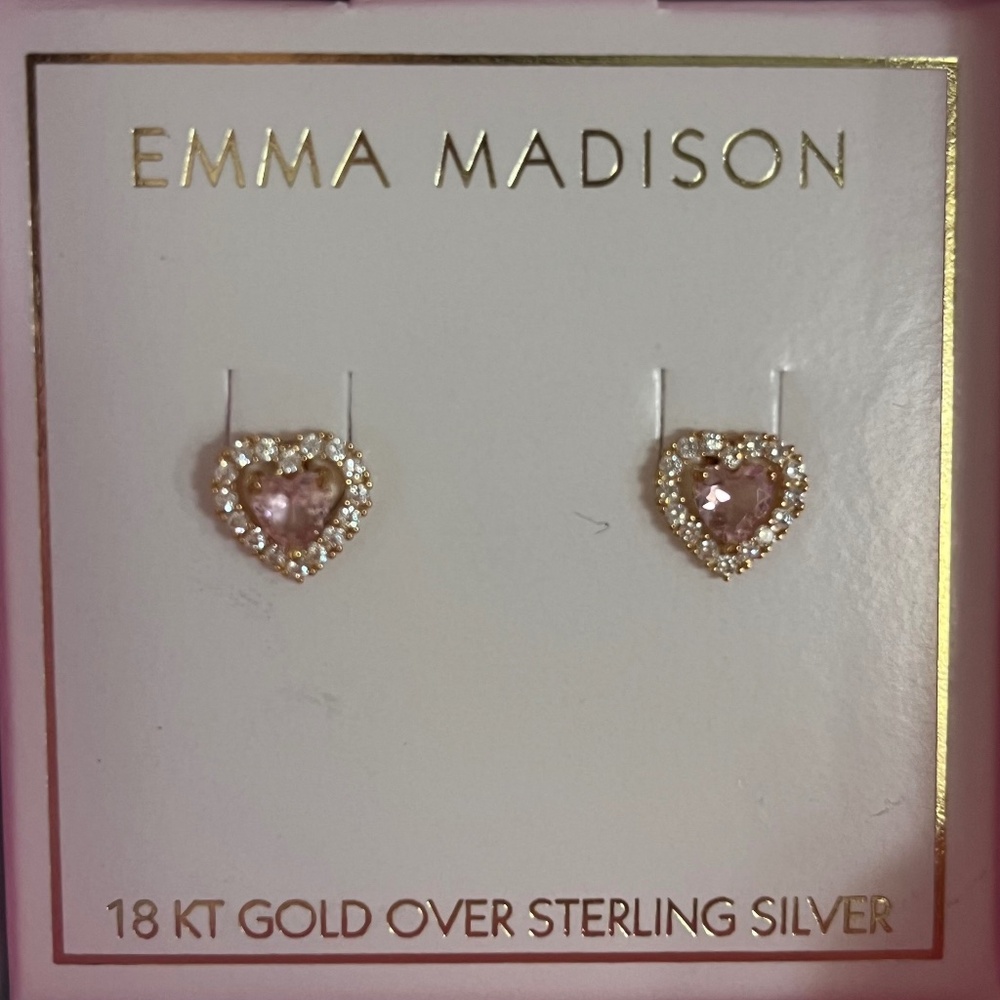 Emma Madison Pink Heart Earrings